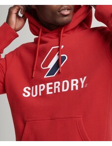 Superdry férfi pulóver Stacked Applique Logo - Piros
