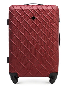 ABS közepes bőrönd ferde ráccsal Wittchen, sötét vörös, ABS