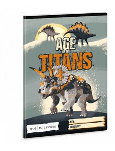 ARS UNA Age of the Titans, dinoszaurusz tűzött füzet A/5, 32 lap vonalas 2.osztály (16-32)