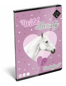 LIZZY CARD Wild Beauty Purple tűzött füzet A/5, 40 lap lecke, lovas