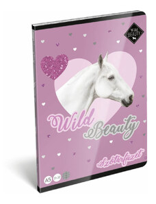 LIZZY CARD Wild Beauty Purple tűzött füzet A/5, 40 lap szótár, lovas