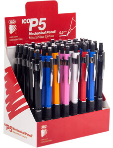 Töltőceruza, mechanikus ceruza 0,5mm ICO P5 DP48, vegyes színek