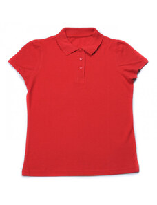 Lány póló, galléros, gombos, piros, 4-5 éves méret, George