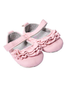 Ismeretlen Baba lány cipő, rózsaszín, fodros, tépőzáras pántos, BTH 9 cm, 19-es méret