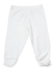 Lány 3/4-es szárú nadrág, leggings, vékony, fehér színű , szárai húzottak, dereka gumis, 110-116-os méret, Lupilu