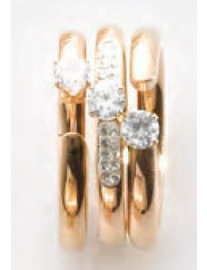 KORREKT WEB Victoria Rose gold színű fehér köves 3-as gyűrű szett