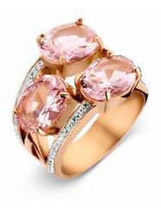 KORREKT WEB Victoria Rose gold színű fehér, rózsaszín köves gyűrű