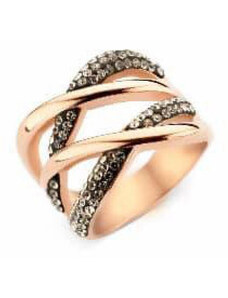 KORREKT WEB Victoria Rose gold színű fekete köves gyűrű