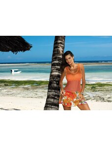 MARKO COLLECTION Narancssárga virágos strandtunika fürdőruhához Rita Incas M-415 (1)
