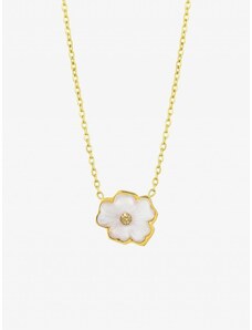 Aranyozott nyaklánc fehér virág Verona 7453Y00 Preciosa