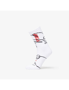 Férfi zoknik Footshop The Skateboard Socks White/ Red
