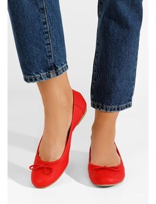 Zapatos Beriana piros bőr balerina cipő