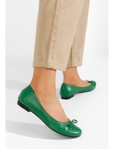 Zapatos Beriana zöld bőr balerina cipő