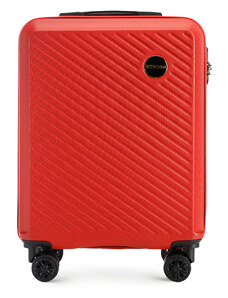 Kabinbőrönd ABS-ből átlós vonalakkal Wittchen, piros, ABS