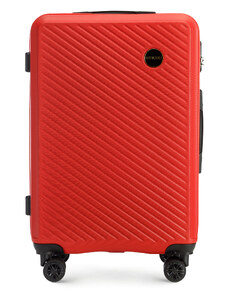 Közepes méretű bőrönd ABS-ből átlós vonalakkal Wittchen, piros, ABS