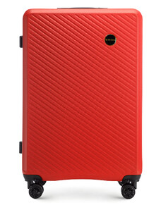 Nagy bőrönd ABS-ből átlós vonalakkal Wittchen, piros, ABS