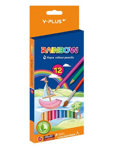 Színes ceruza Y-Plus+ Rainbow akvarell hegyezővel 12 db-os klt.