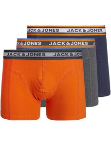 JACK & JONES Boxeralsók 'MYLE' tengerészkék / szürke / narancs / fehér
