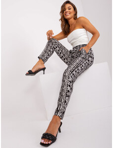 Fashionhunters Black trousers made of fabric with SUBLEVEL patterns