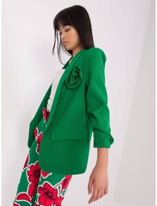 Fashionhunters Green elegant jacket with flower