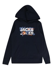 Jack & Jones Junior Tréning póló 'Dust' tengerészkék / királykék / narancs / fehér
