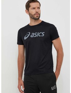 Asics futós póló fekete, nyomott mintás