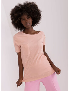 BASIC Sárgabarack színű póló zsebbel -TW-BZ-OB058.42P-light pink