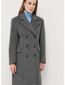 Silvian Heach kabát női, szürke, átmeneti, kétsoros gombolású