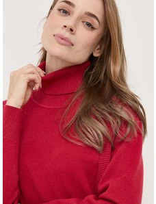 Silvian Heach pulóver női, piros, garbónyakú