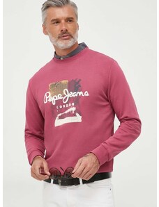 Pepe Jeans pamut melegítőfelső Melbourne rózsaszín, férfi, nyomott mintás