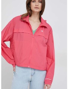 Calvin Klein Jeans széldzseki rózsaszín, átmeneti