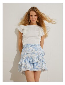 Koton Floral Layered Mini Skirt