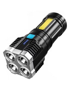 IZMAEL Maxi LED elemlámpa USB-n keresztüli töltéssel-Fekete KP26840