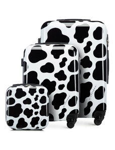ABS Állatmintás bőröndszett Wittchen, fekete és fehér, ABS