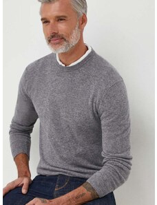 United Colors of Benetton gyapjú pulóver könnyű, férfi, szürke
