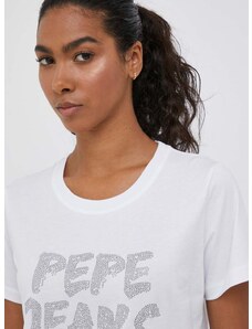 Pepe Jeans pamut póló fehér