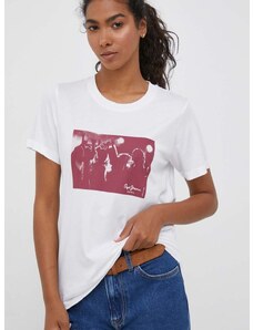 Pepe Jeans t-shirt női, fehér