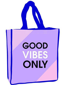 Színes Good Vibes Only shopping bag 34 cm