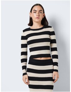 Cream-Black Women's Striped Sweater Sweater Noisy May Jaz - Women