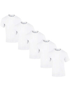 5 db-os csomagban Gildan kereknyakú pamut póló, fehér-2XL