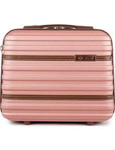BASIC Solier rózsaszín utazóbőrönd S16 (KUFEREK STL957 14' PINK)