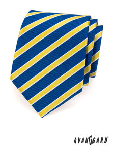 Avantgard Kék nyakkendő sárga csíkokkal