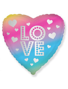 KORREKT WEB Színes szív Rainbow fólia lufi 46 cm (WP)
