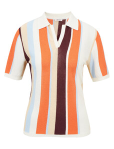 Orange-Cream Light Striped Short Sleeve Sweater ORSAY - Women