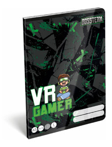LIZZY CARD Bossteam VR Gamer tűzött füzet A/5, 32 lap vonalas 1.osztály (14-32)