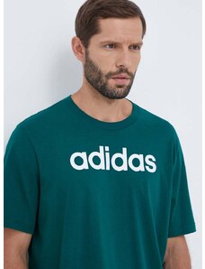 adidas pamut póló zöld, nyomott mintás, IJ8658