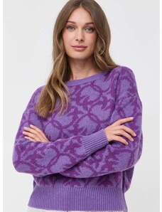 Pinko gyapjúkeverék pulóver meleg, női, lila