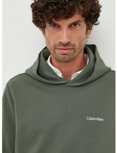Calvin Klein felső zöld, férfi, sima, kapucnis