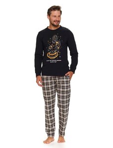 DN Nightwear Cosmo férfi pizsama, fekete, űrhajóssal