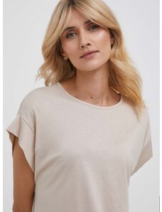 Sisley t-shirt női, bézs